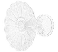 WESIEVYA Piatto da Portata per Frutta Secca Piedini in Vetro Trasparente, Vassoio per Snack e Antipasti Ventilato, Portafrutta Elegante per Casa, Ristorante e Buffet