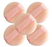 WESIEVYA Piumini da Cipria Floccati Mini 3 Cm 5 Pezzi Fascia per Dita, Spugne Cosmetiche Lavabili per Trucco Viso Uniformante e Applicazione Polvere, Adatti a Cipria Libera e Minerale