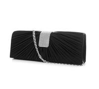 WESIEVYA Pochette da Sposa e Design Plissettato in Resistente, Borsa da Catena D'argento Nascosta, Comoda da Portare per Matrimoni e Cerimonie