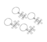 WESIEVYA Portachiavi in Acciaio Inox A Forma Di Puzzle Set Per Fratelli E Sorelle Ciondolo Chiavi Decorativo