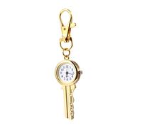 WESIEVYA Portachiavi Orologio Da Tasca Al Quarzo Vintage a Forma Di Chiave, Clip in Metallo Moschettone, Piccolo e Leggero, Accessorio Da Viaggio e Decorazione Per Borse e Chiavi