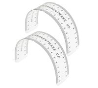 WESIEVYA Righello per Sopracciglia in Plastica Nero 2 Pezzi, Strumento Leggero per Misurazione Precisa e Mappatura, Stencil Riutilizzabile per Modellare Sopracciglia Simmetriche, Uso