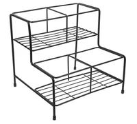 WESIEVYA Scaffale Porta Bottiglie in Ferro Nero Multiuso per Organizzatore di Sciroppo e Barattoli Zucchero Design senza Spigoli, per Tavolo e Business
