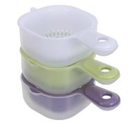 WESIEVYA Set 3 Pezzi Cestelli Scolafrutta Doppi Strati in Plastica Pet e Pp, Facili da Pulire senza Odore, per Lavare Fragole e Verdure in Cucina