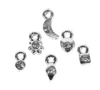 WESIEVYA Set da 2 Ciondoli per Nail Art in Argento, Accessori per Unghie Fai da Te, Decorazioni per Manicure Eleganti per Amanti della Nail Art e Professionisti