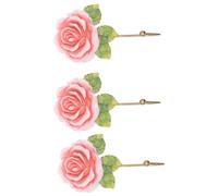 WESIEVYA Set da 3 Ganci da Parete in Resina a Forma di Rosa, Eleganti e Delicati, per Risparmiare Spazio in Piccoli Ambienti o Dietro la Porta
