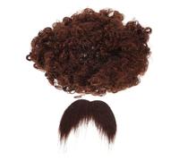 WESIEVYA Set Parrucca E Barba Finta Afro Divertente Accessorio Cosplay Performance Prop Costume Fornitura Baffi Di Halloween Barbe Finte Pirata