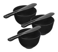 WESIEVYA Spatola Piatta Set 1 Ciotola in Silicone per Maschere Viso per Miscelare Facilmente Creme e Fanghi Ciotola Profonda Nero per Estetiste