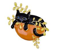 WESIEVYA Spilla a Forma di Gatto Nero in Lega di Zinco, Fermo e Pratico per Abbigliamento, Spilla Decorativa Elegante come Regalo per Amanti dei Gatti