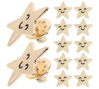 WESIEVYA Spille a Forma di Stella a Cinque Punte Spille Facili da Applicare in Lega Oro 12 Pezzi e Resistenti allo Sbiadimento Decorazioni Creative per Party e Celebrazioni