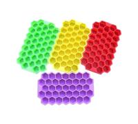 WESIEVYA Stampo per Cubetti di Ghiaccio con 37 Cavità e Coperchio Rimovibile in Silicone a Forma Esagonale 2 Pezzi per Cucina e Bar