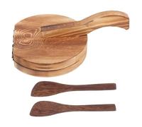 WESIEVYA Strumento per Pressare Impasto in Legno Marrone di Piastra per Ravioli e Gnocchetti, Semplice da Utilizzare per Preparare Ravioli e Biscotti