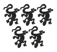 WESIEVYA Toppe Termoadesive a Forma di Geco, Set da 5 Pezzi, Toppe Decorative Resistenti per Vestiti, Cappelli e Accessori Fai da Te, Applique Ricamate per Riparazioni e Decorazioni