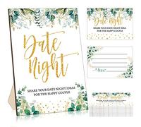 Wesiti Eucalipto Date Night Game Sign e 50 carte Date Night Eucalyptus Greenery Bridal Shower Bachelorette Games Supplies Wedding Shower Bomboniere Rustico Bridal Shower Decorazioni di nozze