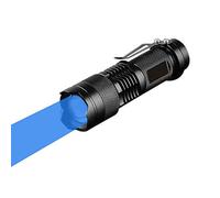 WESLITE - Torcia blu, 3 modalità, zoomabile con clip, a lungo raggio, per pesca e caccia (batteria non inclusa)