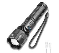 WESLITE Torcia LED Potente Torce LED Alta Potenza Militare, XHP70.2 Torcia LED Ricaricabili 6000 Lumens Torcia Tattica Impermeabile con Display di Potenza 5 Modalità Zoomable per Campeggio Pesca