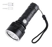 WESLITE Torcia LED Ricaricabili 5000 Lumen, XHP50 Torcia LED Potente Professionale Torcia Portatile con Indicatore di Alimentazione per Campeggio, Pesca, Escursionismo(Batteria Inclusa)