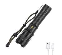WESLITE XHP70.2 Torcia LED Ricaricabili, 7000 Lumen Torcia Potente Militare Professionale Torcia Tattica ad Alta Potenza Zoomabile 5 Modalità per Campeggio, Pesca (Batteria Inclusa)
