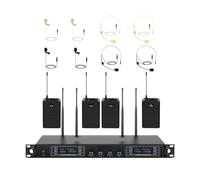 WESLNN Microfonico Wireless Set Microfono Auricolare A 4 Canali Copertura Scansione Automatica For Cantanti Di Scena In Chiesa Karaoke