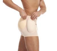 WESLNN Uomo Enhancer Boxer Imbottito Intimo Anca Shapewear con 4 Imbottiture Staccabili per Sollevare Il Sedere e Il Fianco(Skin,L)