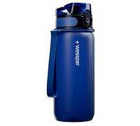 Wessper Active Max Triline - Borraccia con indicatore del tempo, senza BPA, in Tritan, 500 ml, a prova di perdite, per bicicletta, scuola, bambini, sport, blu