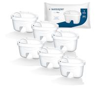 Wessper AquaFlux, Cartucce filtranti per il Trattamento dell'Acqua 6 Unità | Ricambio per Dafi Unimax Aquaphor A5 BRITA Maxtra+ PHILIPS AWP212/10 | Riduce Cloro, Calcare e Impurità