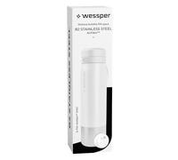 Wessper Borraccia Filtrante, Bottiglia in Acciaio Inossidabile con Filtro Acqua Actitex Disc, 1 l, FiltrI al Carbone, Riduce il Cloro, BPA FREE - Bianco