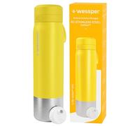 Wessper Borraccia Filtrante, Bottiglia in Acciaio Inossidabile con Filtro Acqua Actitex Disc, 1 l, FiltrI al Carbone, Riduce il Cloro, BPA FREE - Giallo