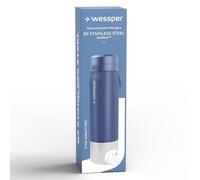 Wessper Borraccia Filtrante, Bottiglia in Acciaio Inossidabile con Filtro Acqua Actitex Disc, 1 l, FiltrI al Carbone, Riduce il Cloro, BPA FREE - Blu