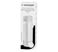 Wessper Borraccia Filtrante, Bottiglia in Acciaio Inossidabile con Filtro Acqua Actitex Disc, 700 ml, FiltrI al Carbone, Riduce il Cloro, BPA FREE - Bianco