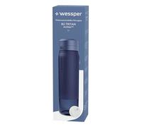 Wessper Borraccia Filtrante in Tritan, 1 l, Borraccia con Filtro Acqua Actitex Disc, Fiduce il Cloro, Contatore di Sostituzione del Filtro, Bottiglia BPA FREE - Blu