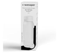 Wessper Borraccia Filtrante in Tritan, 700 ml, Borraccia con Filtro Acqua Actitex Disc, Fiduce il Cloro, Contatore di Sostituzione del Filtro, Bottiglia BPA FREE - Bianco