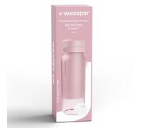 Wessper Borraccia Filtrante in Tritan, 700 ml, Borraccia con Filtro Acqua Actitex Disc, Fiduce il Cloro, Contatore di Sostituzione del Filtro, Bottiglia BPA FREE - Rosa