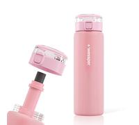 Wessper Borraccia in vetro, bottiglia di vetro con tappo a vite, senza BPA, con filtro, sportiva da 680 ml, per attività all'aperto BPA FREE, colore rosa