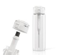 Wessper Borraccia in vetro, bottiglia di vetro con tappo a vite, senza BPA, con filtro, sportiva da 680 ml, BPA FREE per esterni, trasparente