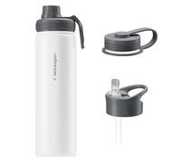 Wessper borraccia termica inox 700ml, con tappi intercambiabili - Bianco | borraccia termica, bottiglia per bevande fredde e calde, senza BPA, Thermos in acciaio inossidabile