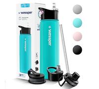 Wessper Bottiglia Termica in Acciaio Inox 700ml Thermos, Prova di Perdite BPA-Free con 3 Coperchi | Marina Bottiglia Isolamento Doppia Parete | Borraccia Bambini Adulti per Camp Bicicletta Sport