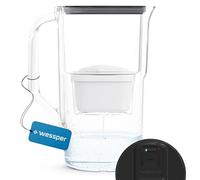 Wessper Caraffa Filtrante per Acqua con contatore LED 2,8L | Ricambio per Dafi Unimax Aquaphor A5 BRITA Maxtr PHILIPS AWP212/10 | Contiene Caraffa Filtrante per l'acqua + Cartuccia Filtrante, Nero