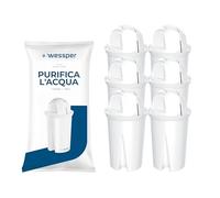Wessper Cartouche Filtrante AquaClassic per Carafe, Filtre a Carbone Attivo, Cartouches Filtrante Compatibile con Brita, Dafi Classic, BWT carafes - 6 Pezzi