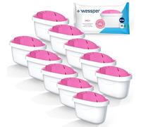 Wessper Cartucce filtranti Magnesium per il Trattamento dell'Acqua 10 Unità | Ricambio per Dafi Unimax Aquaphor A5 BRITA Maxtra+ PHILIPS AWP212/10 | Riduce Cloro, Calcare e Impurità