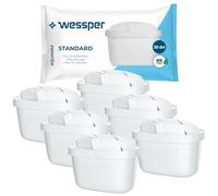 Wessper Cartucce filtranti per brocca, ricambio per cartucce filtranti Brita Maxtra +, filtro a carboni attivi, filtro acqua Brita compatibile per brocca, Dafi e Aquaphor - 6 pezzi