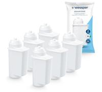 Wessper Cartucce Filtro Acqua per Macchina da Caffè Automatica 6 Pezzi - Ricambio per Brita Intenza TZ70003/TCZ7003 - Compatibile Serie Siemens EQ3 EQ5 EQ6 EQ9, Bosch, Neff, Gaggenau