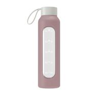 Wessper custodia in silicone per bottiglia in vetro 0,5 L tipo B1, borosilicato - presa antiscivolo, senza BPA, lavabile in lavastoviglie - Rosa cipria