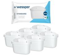 Wessper Filtro Acqua per Caraffa Filtrante, Compatibili con le Brita Maxtra +, Cartuccia Filtrante con Carbone Attivo e Resina a Scambio Ionico, Cartucce Filtri - 6 Pezzi