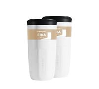 Wessper Tazze Riutilizzabile 400 ml, Bicchiere con Tappo per Bevande Calde e Fredde, da Asporto, si Inserisce nel Portabicchierip dell'auto, Sostituta dei Contenitori Monouso - 2 pezzi - Bianco