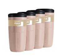 Wessper Tazze Riutilizzabile 400 ml, Bicchiere con Tappo per Bevande Calde e Fredde, da Asporto, si Inserisce nel Portabicchierip dell'auto, Sostituta dei Contenitori Monouso - 4 pezzi - Rosa