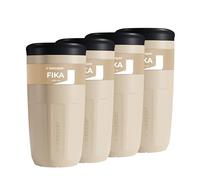 Wessper Tazze Riutilizzabile 400 ml, Bicchiere con Tappo per Bevande Calde e Fredde, da Asporto, si Inserisce nel Portabicchierip dell'auto, Sostituta dei Contenitori Monouso - 4 pezzi - Beige