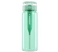 Wessper Tritan - Borraccia con cartoncino, senza BPA, con filtro al carbone attivo, per sport, palestra, scuola e bambini, 680 ml, menta