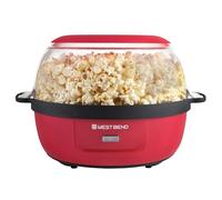 West Bend Stir Crazy Hot Oil Popper, macchina per popcorn con coperchio grande per servire e bacchetta di agitazione, 6 quarti, rosso