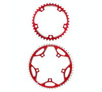 West Biking 2 pezzi 53t-39T Bike in lega di alluminio in alluminio (rosso)